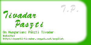 tivadar paszti business card